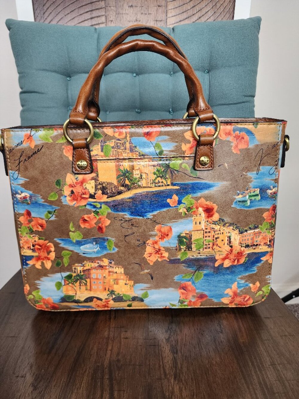 NWT Patricia Nash Leather Solene Satchel French Riviera